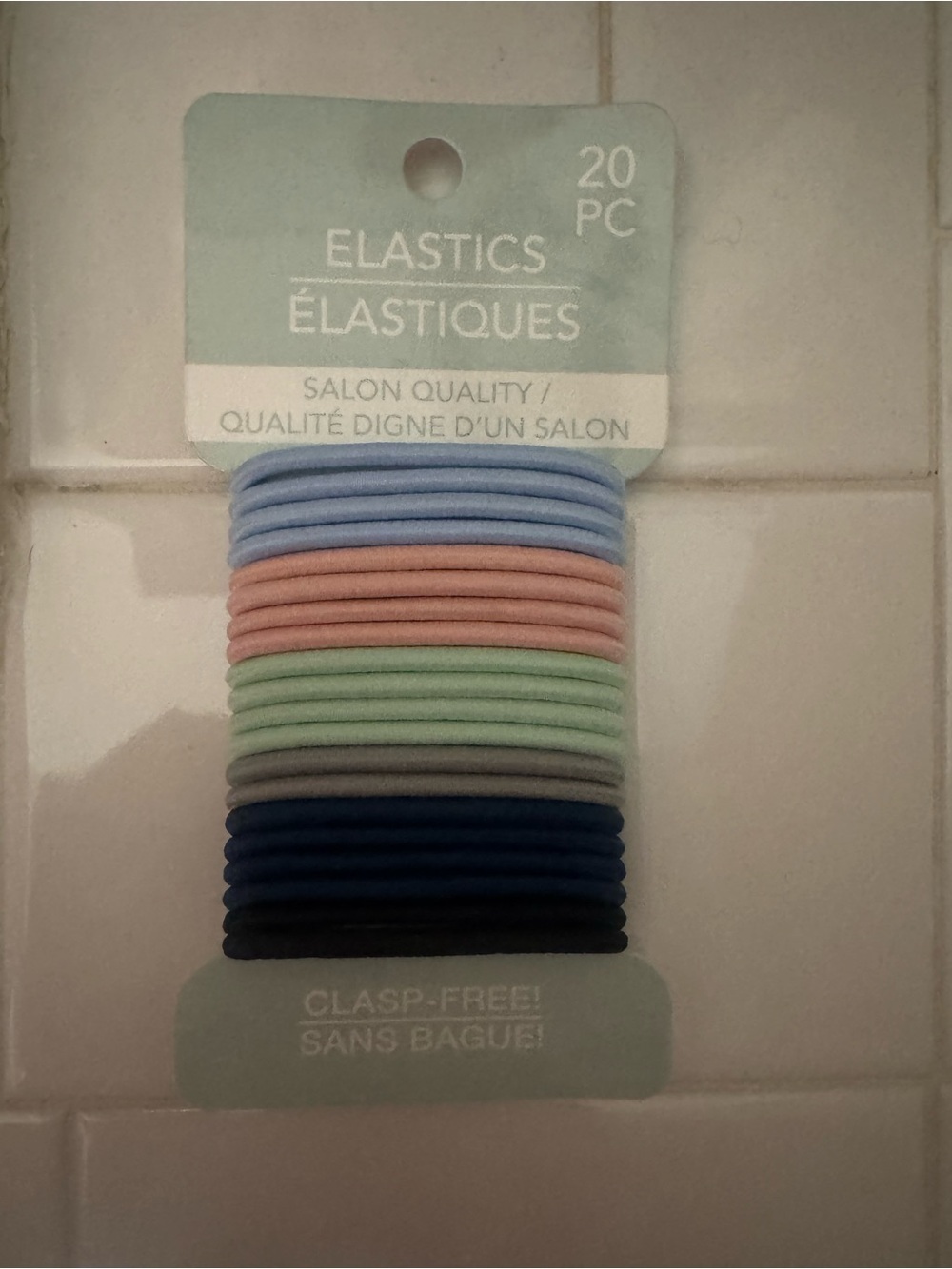 20pc Pastel & Navy Hair Elastics Set